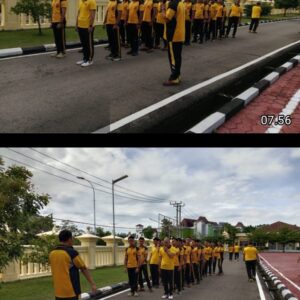 Polres PALI Gelar Senam Pagi Rutin Jaga Stamina Personel