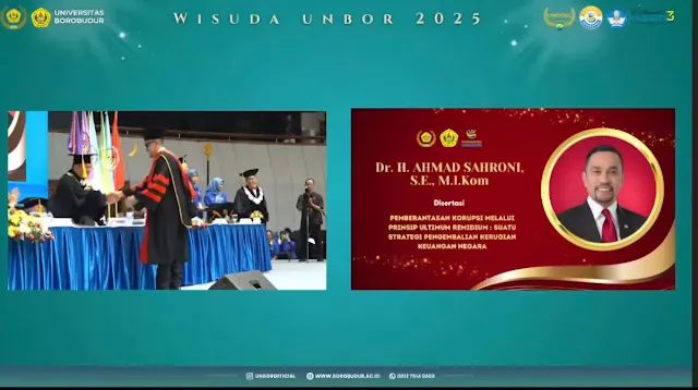 Ahmad Sahroni Muncul Wisuda Sematkan Gelar Doktor Ilmu Hukum Setelah Menghilang Satu Bulan Lebih