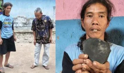 Heboh! Warga Tegal ini Temukan Batu Hitam Diduga Meteor, Begini Penampakannya