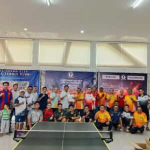 Jalin Silaturahmi, Tim Tenis Meja Bapor PTBA Latih Tanding ke PTM CGC