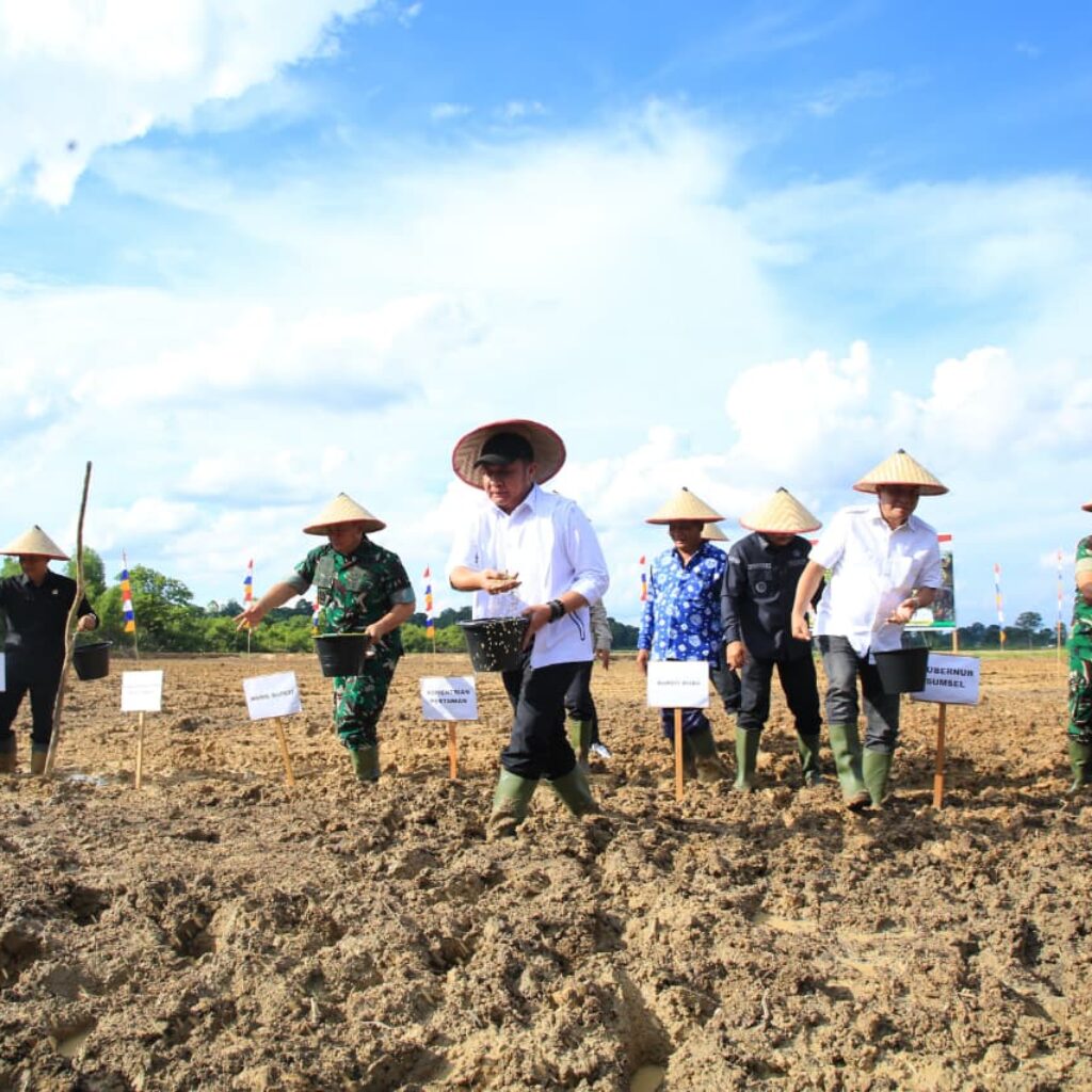 Perdana! Tanam Sawah Rakyat di Desa Lumpatan 2