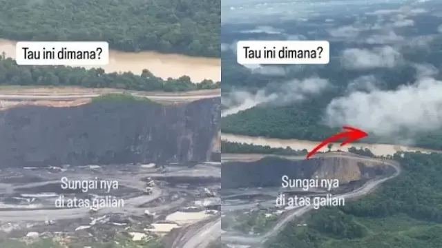 Viral! Tambang di Berau Lebih Rendah dari Sungai Kelay, Warganet Was-was jika Jebol