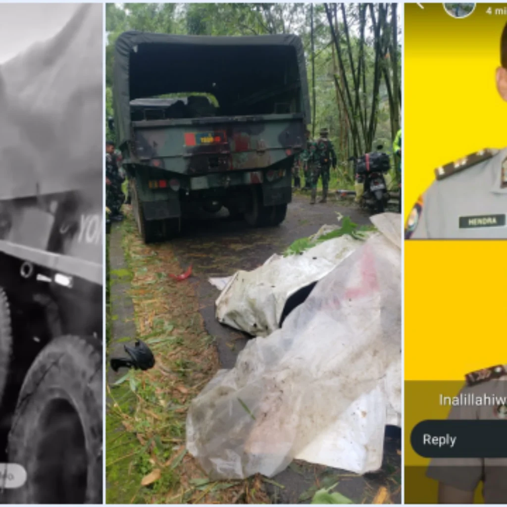 Video Detik-detik Truk TNI Tabrak Dua Polisi di Tugu 2 Cisarua, Meninggal Dunia di Tempat