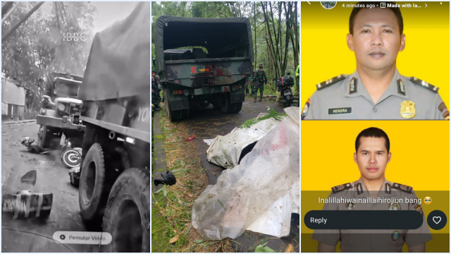 Video Detik-detik Truk TNI Tabrak Dua Polisi di Tugu 2 Cisarua, Meninggal Dunia di Tempat