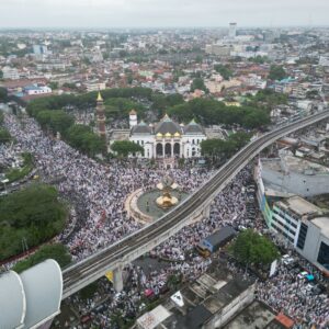 Lautan Manusia” Jemaah Sholat Idul Fitri 1447 Hijriah di Titik Nol Kota Palembang