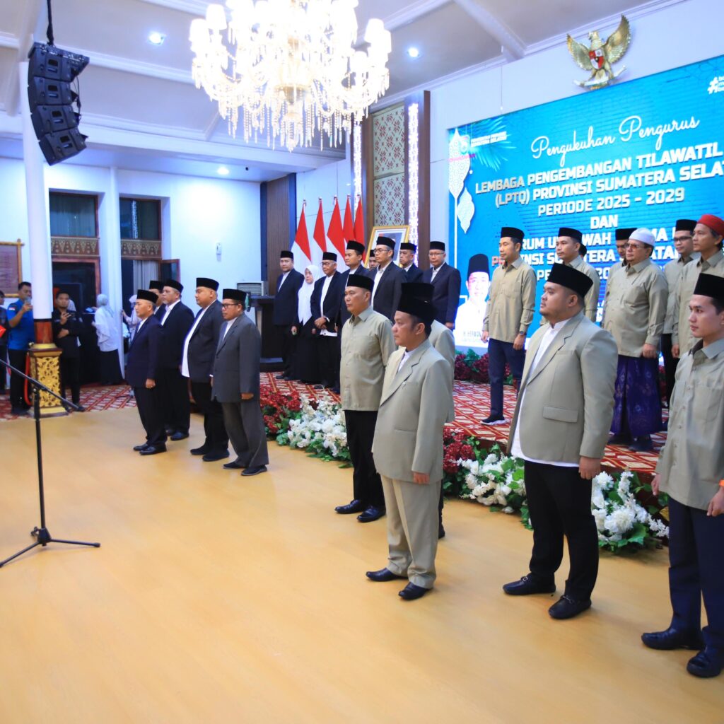 Pelantikan Pengurus LPTQ dan FU3SS, Gubernur Sumsel Minta Sinergi Jaga Ukhuwah dan Dongkrak Prestasi