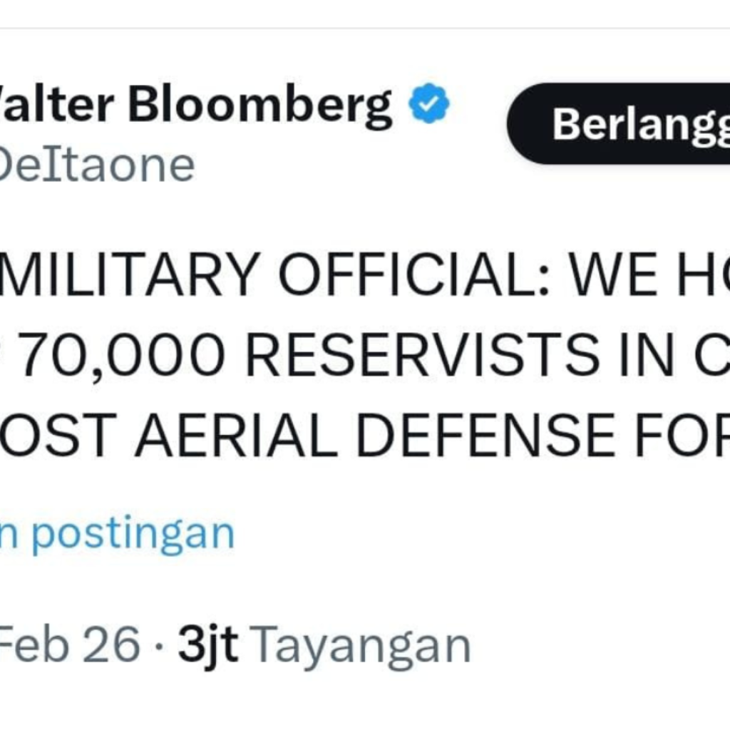 Gempar! Pejabat Israel Siapkan 70.000 Pasukan untuk Perang Lawan Iran, Cocok dengan Hadist Kemunculan Dajjal?