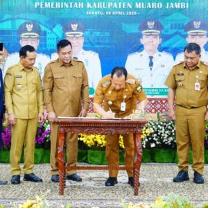 Teken MoU Kerjasama Kabupaten Muba-Muaro Jambi, Langkah Strategis Hadapi Tantangan Perbatasan