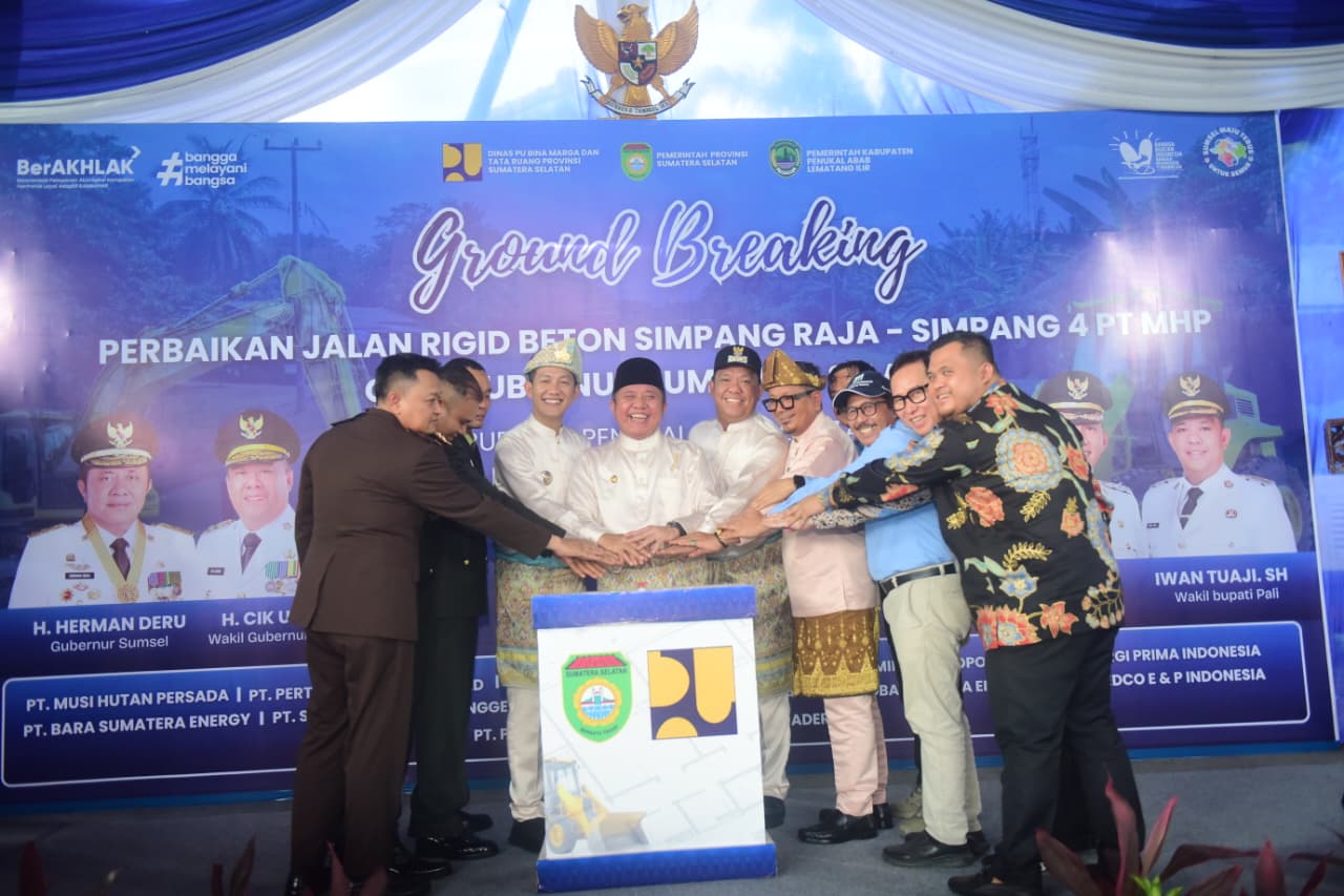 Gubernur Sumsel Dorong Sinergi CSR, Resmikan Ground Breaking Jalan Simpang Raja di PALI
