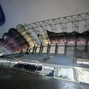 Video! Markas Persita Tangerang Hancur Dihantam Puting Beliung dan Atap Stadion Beterbangan