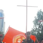 Foto Prabowo-Gibran Dipasang di Salib Merah saat Aksi di Monas, PMKRI: Simbol Dua Pendosa