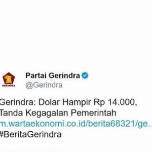 Pertamax Naik Tembus Rp16.250, Cuitan Lama Partai Gerindra soal Kurs dan BBM kembali Viral