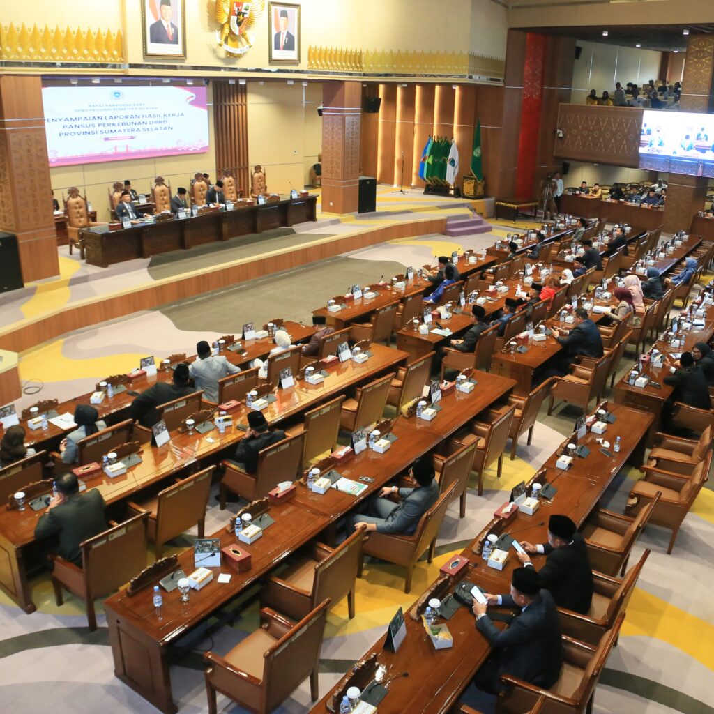 Penyampaian Laporan Hasil Kerja Pansus Perkebunan DPRD Provinsi Sumatera Selatan