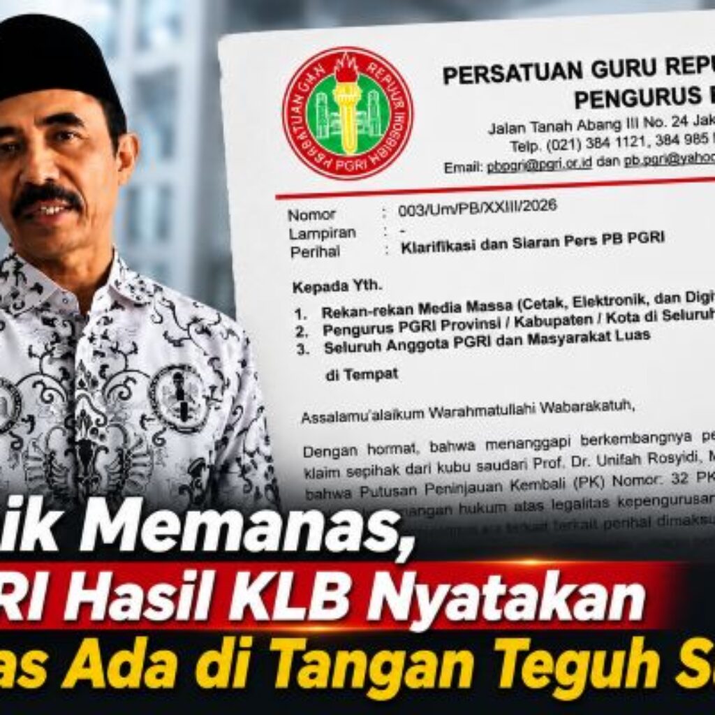 Polemik PB PGRI Memanas: Legalitas Ada di Tangan Teguh Sumarno