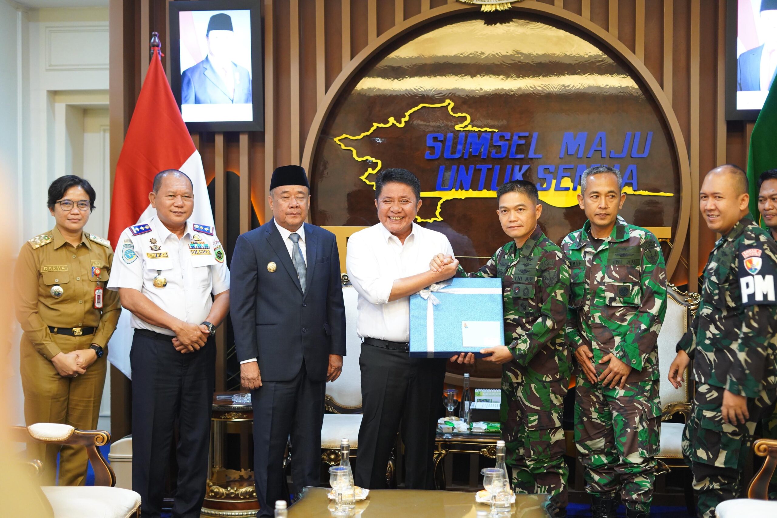Pemprov Sumsel Terima Pamit Pindah Tugas Danlanud Palembang Kolonel Pnb. Zulfikri Arif Purba
