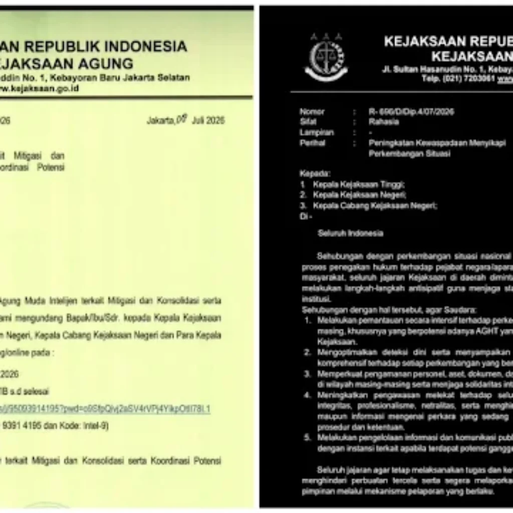 VIRAL! Beredar Surat Petunjuk ke Anggota Polri Soal Penyidikan SPPG, Merasa Ada Ancaman, Kejaksaan Juga Edarkan Surat Konsolidasi