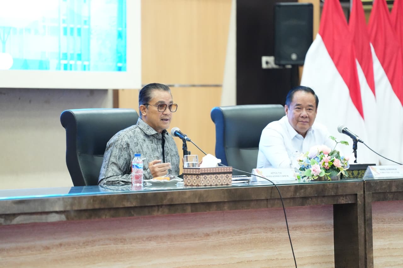 Wagub Cik Ujang Paparkan Kinerja dan Potensi Sumsel kepada Komisi II DPR RI